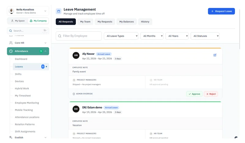 ILORA attendance dashboard